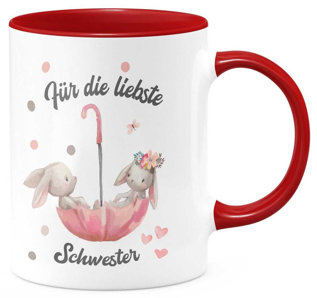 Keramik Tasse Für die liebste Schwester - von Mikalino