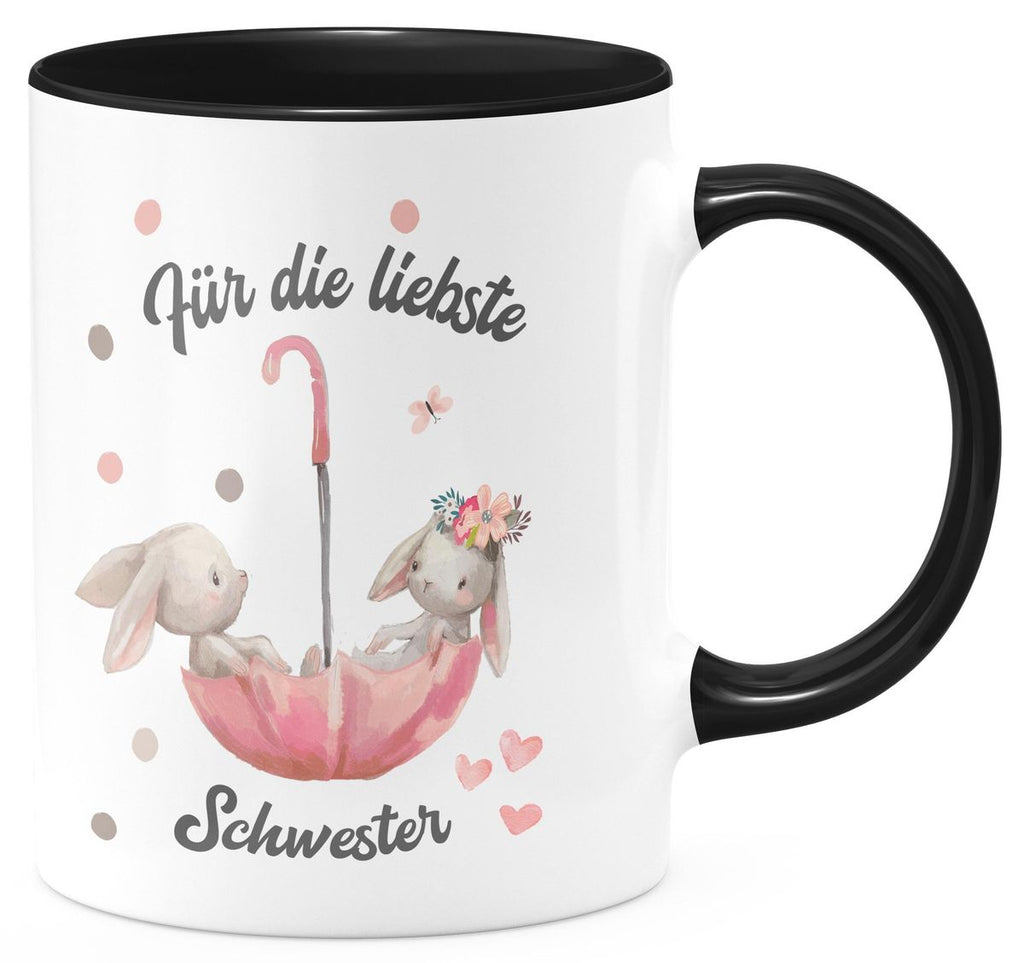 Keramik Tasse Für die liebste Schwester - von Mikalino