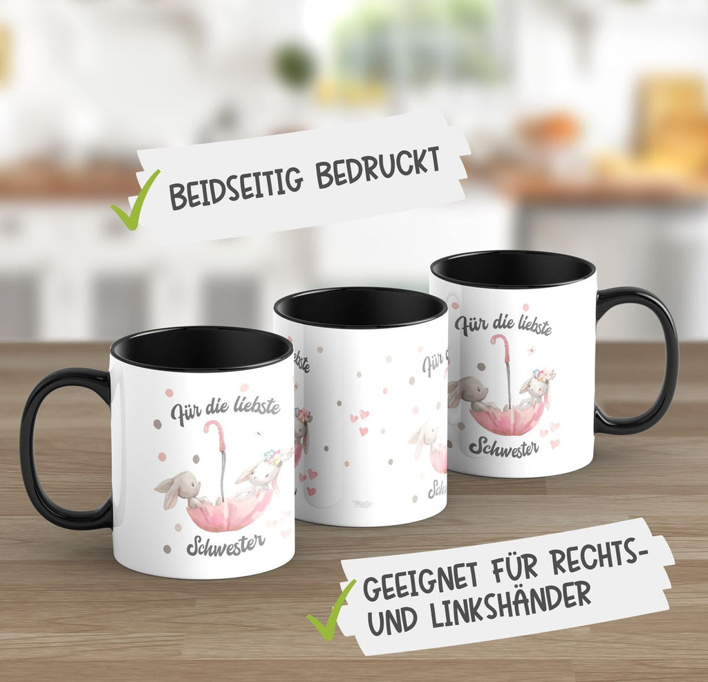 Keramik Tasse Für die liebste Schwester - von Mikalino