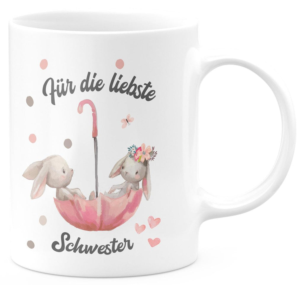 Keramik Tasse Für die liebste Schwester - von Mikalino