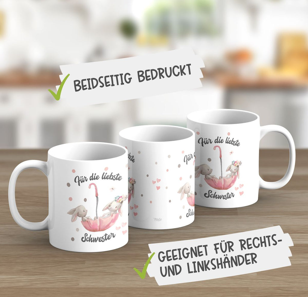 Keramik Tasse Für die liebste Schwester - von Mikalino