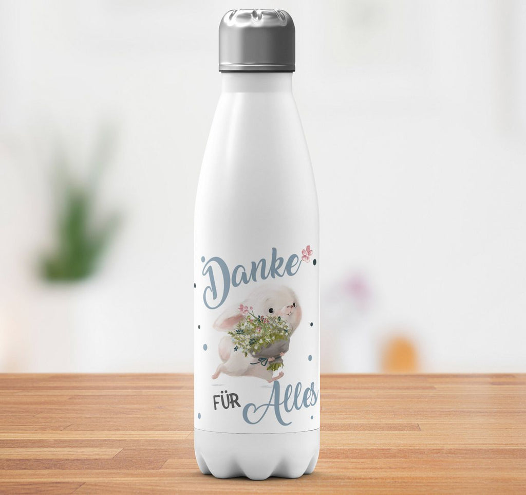 Thermo Trinkflasche Danke für Alles Hase - von Mikalino