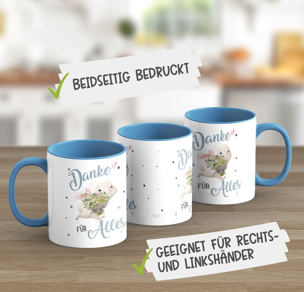 Keramik Tasse Danke für Alles Hase - von Mikalino