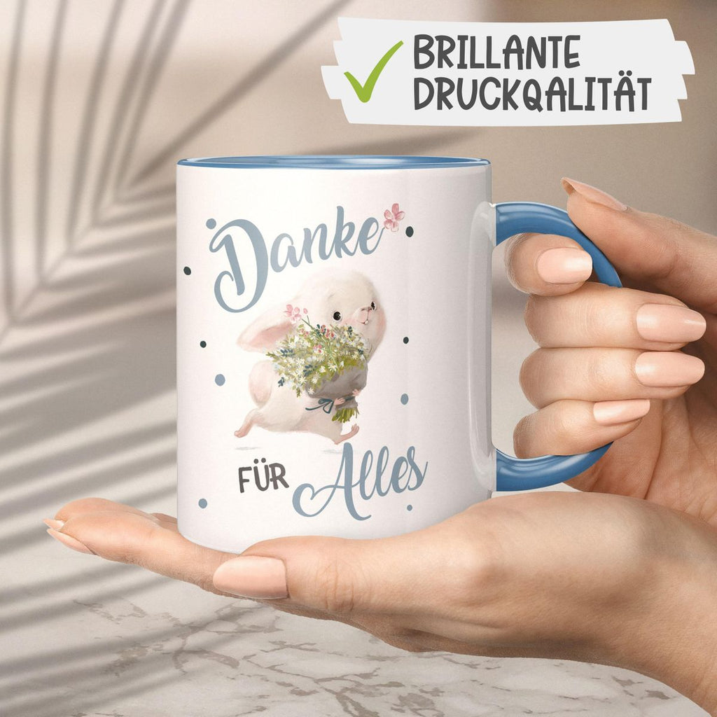 Keramik Tasse Danke für Alles Hase - von Mikalino