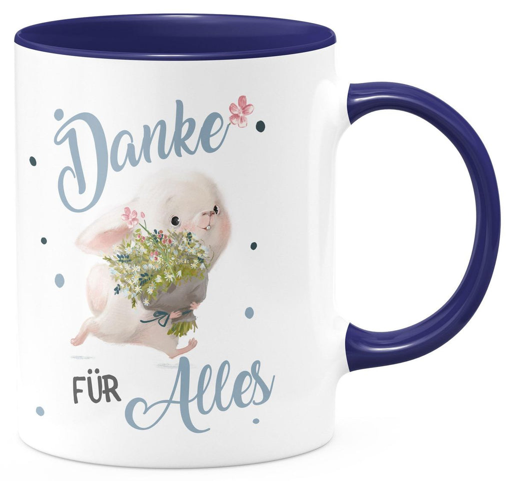 Keramik Tasse Danke für Alles Hase - von Mikalino