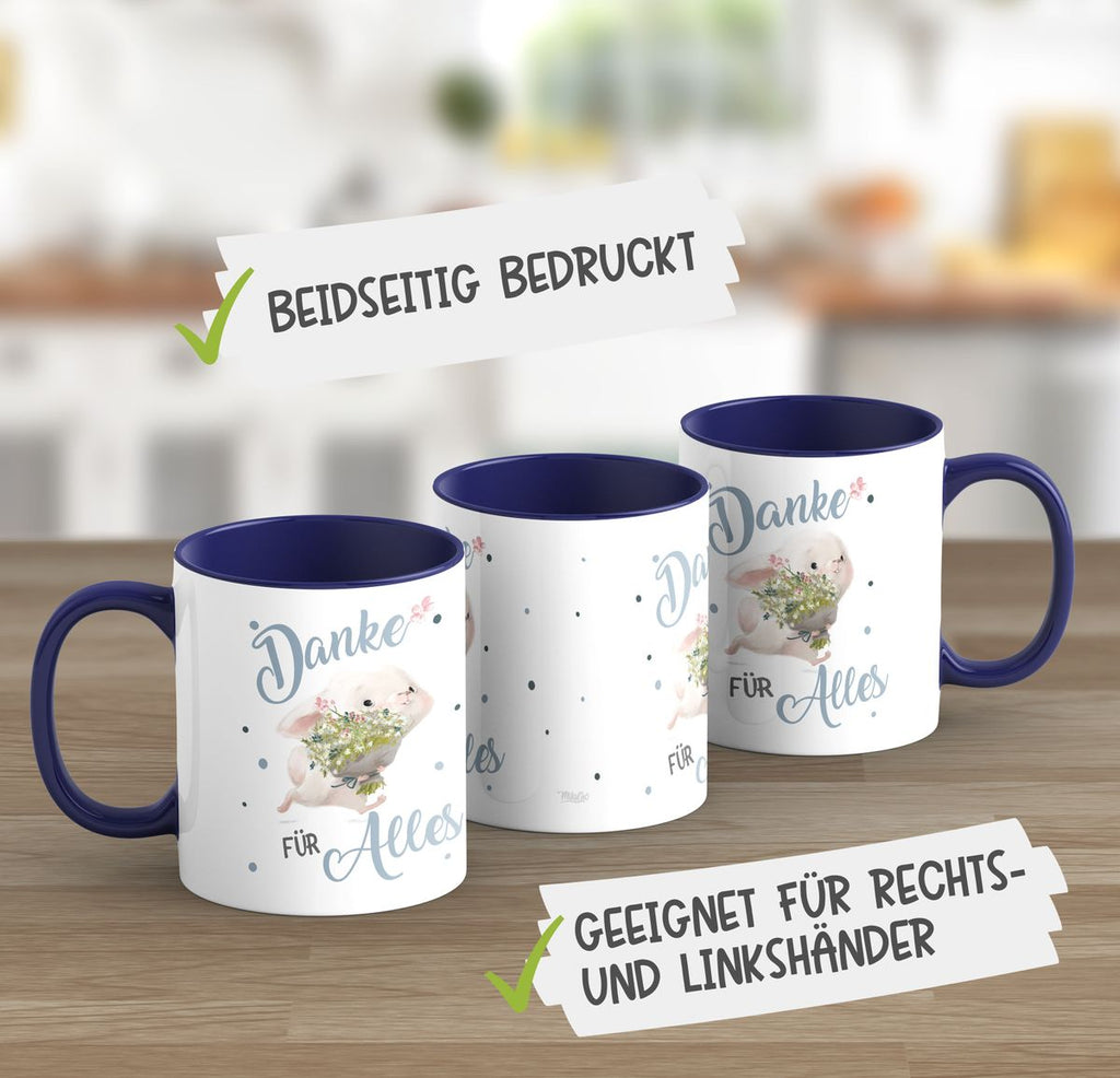 Keramik Tasse Danke für Alles Hase - von Mikalino