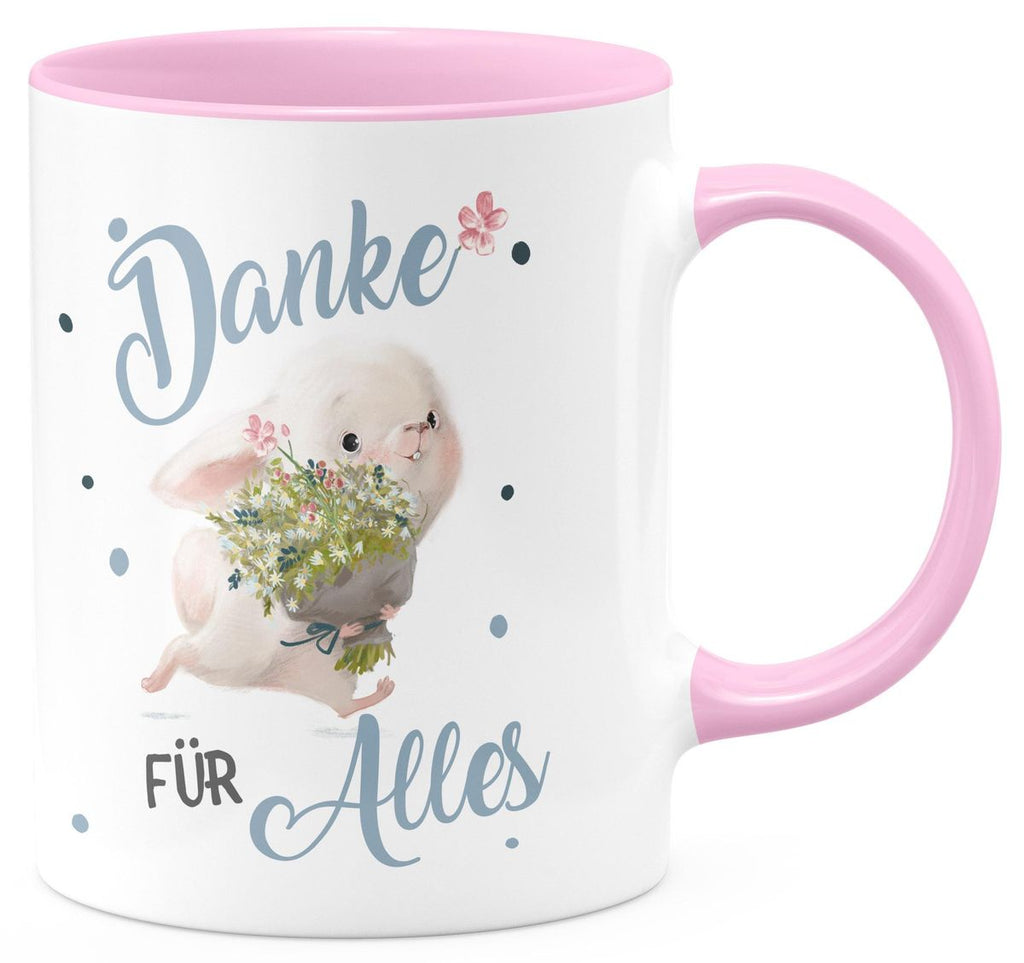 Keramik Tasse Danke für Alles Hase - von Mikalino