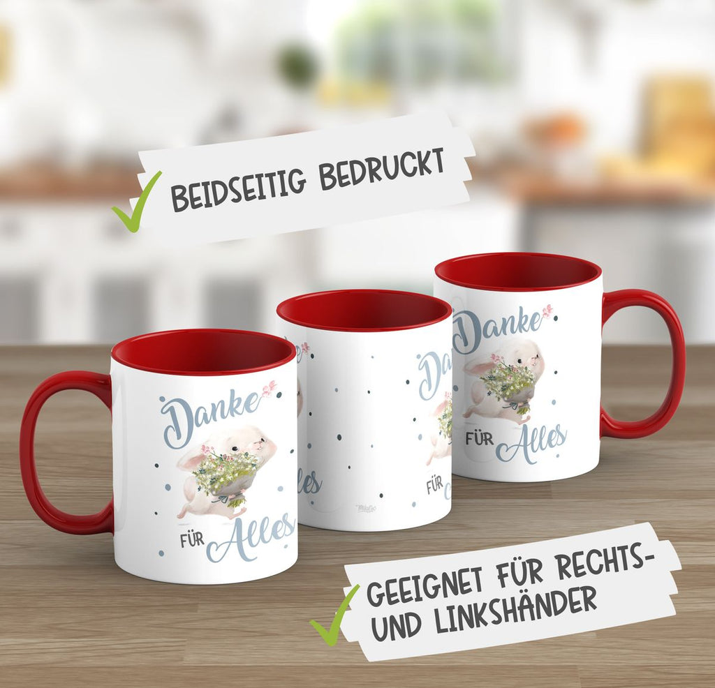 Keramik Tasse Danke für Alles Hase - von Mikalino