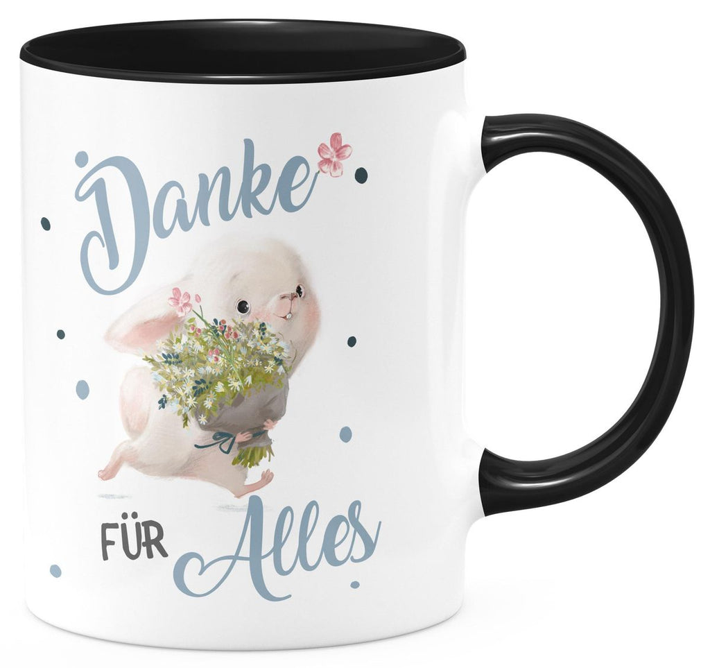 Keramik Tasse Danke für Alles Hase - von Mikalino