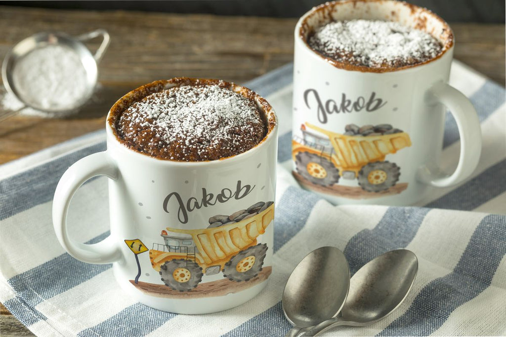 Keramik Tasse Kipplaster mit Namen - von Mikalino