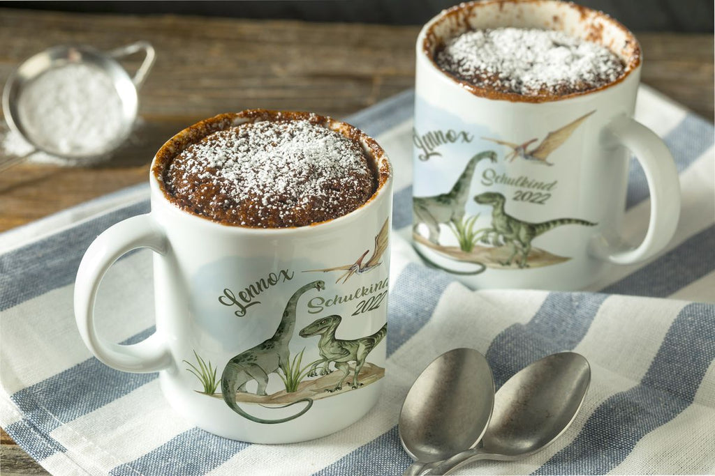 Keramik Tasse Schulkind - Dinosaurier mit Namen - von Mikalino