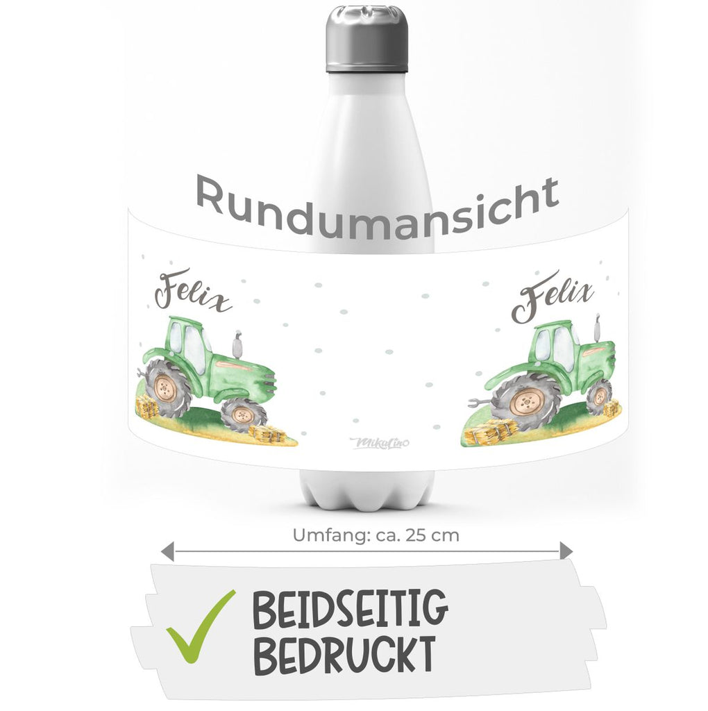 Thermo Trinkflasche Traktor mit Namen - von Mikalino