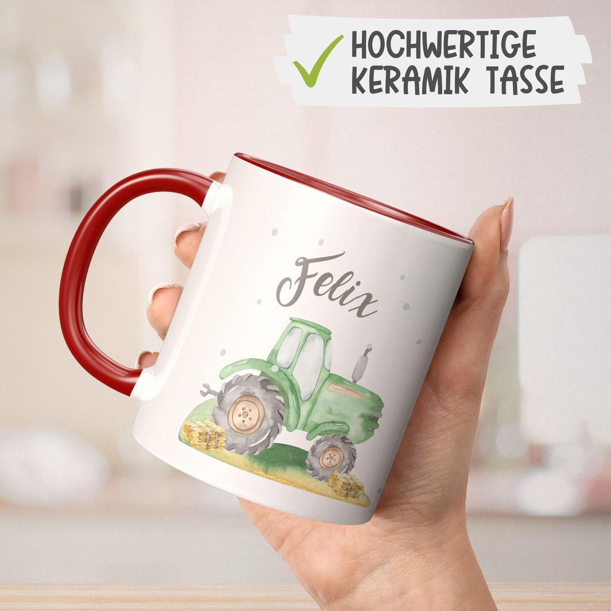 Traktor Motiv Fine China Tasse - Verpackt - 4 Designs Geschenk NEU