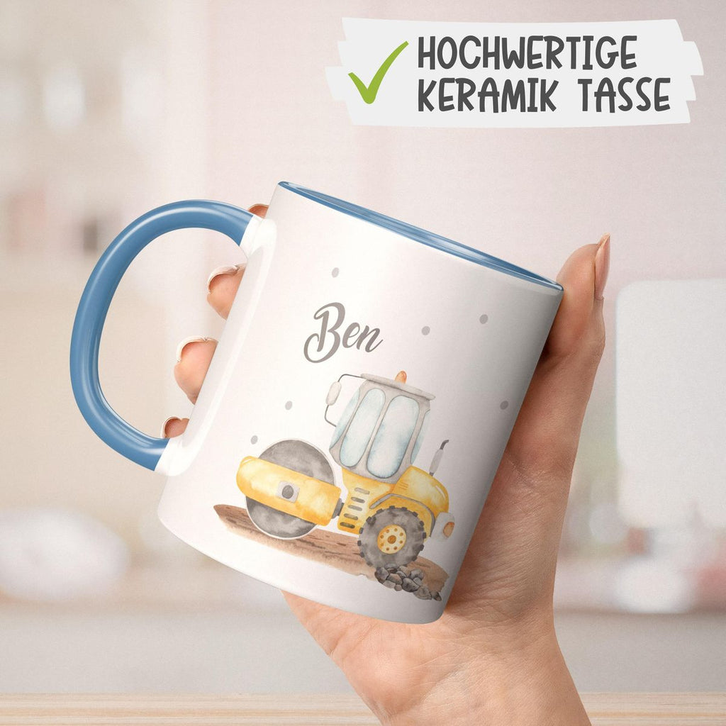 Keramik Tasse Walze mit Namen - von Mikalino