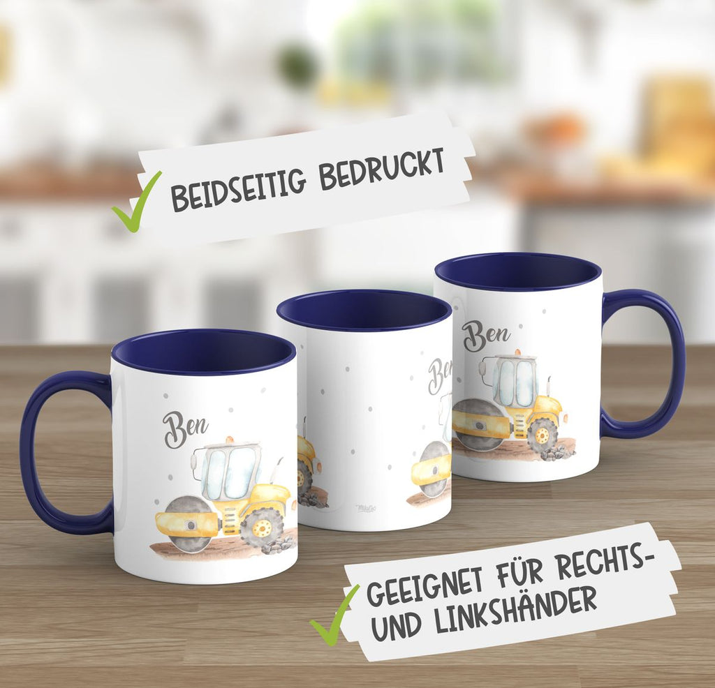 Keramik Tasse Walze mit Namen - von Mikalino