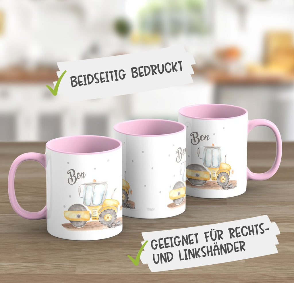 Keramik Tasse Walze mit Namen - von Mikalino