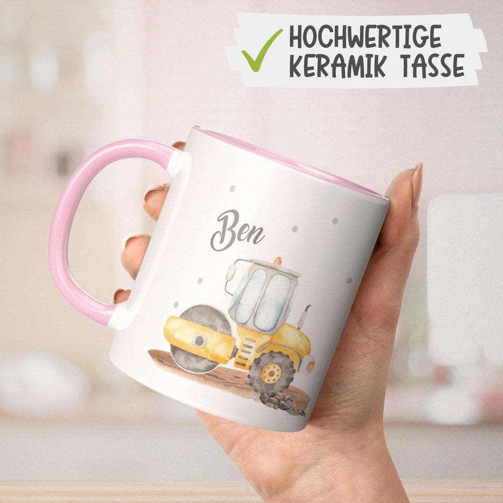 Keramik Tasse Walze mit Namen - von Mikalino