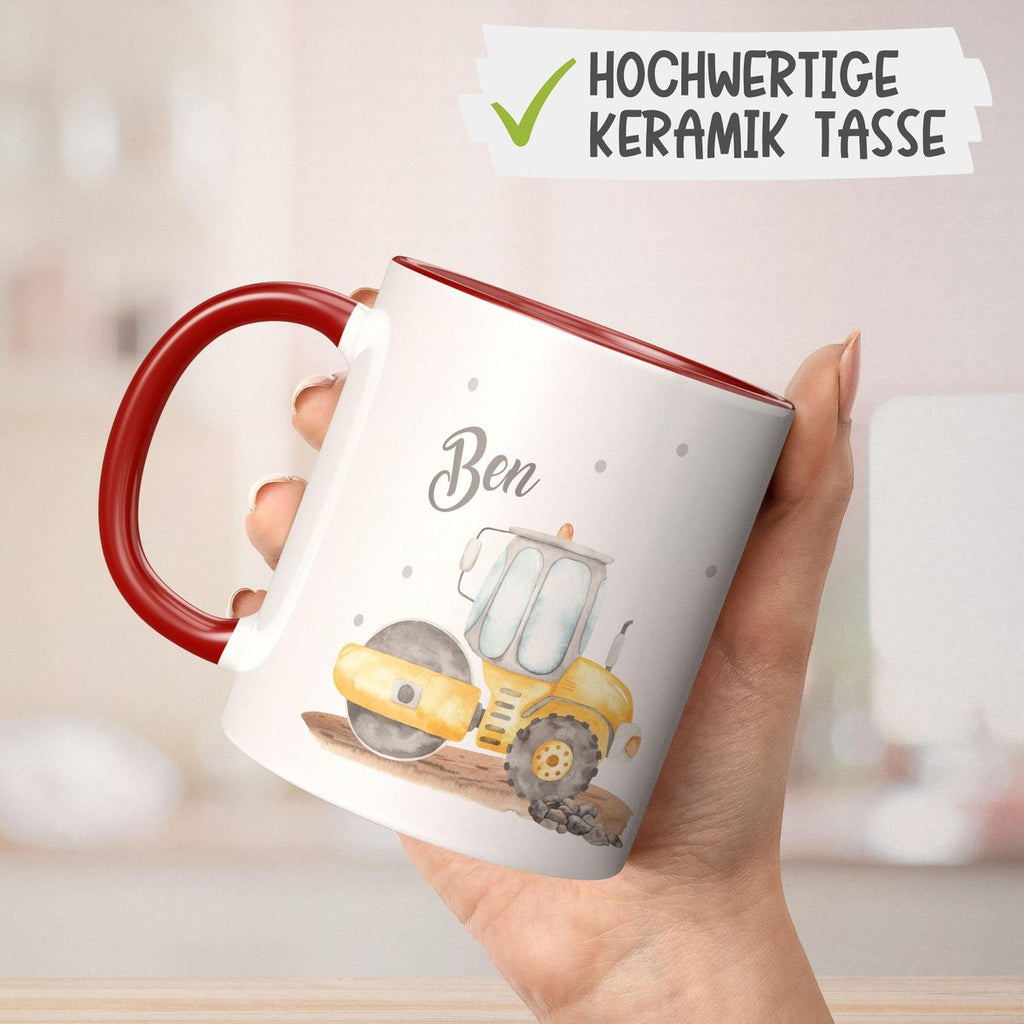 Keramik Tasse Walze mit Namen - von Mikalino