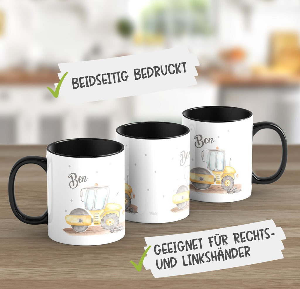 Keramik Tasse Walze mit Namen - von Mikalino