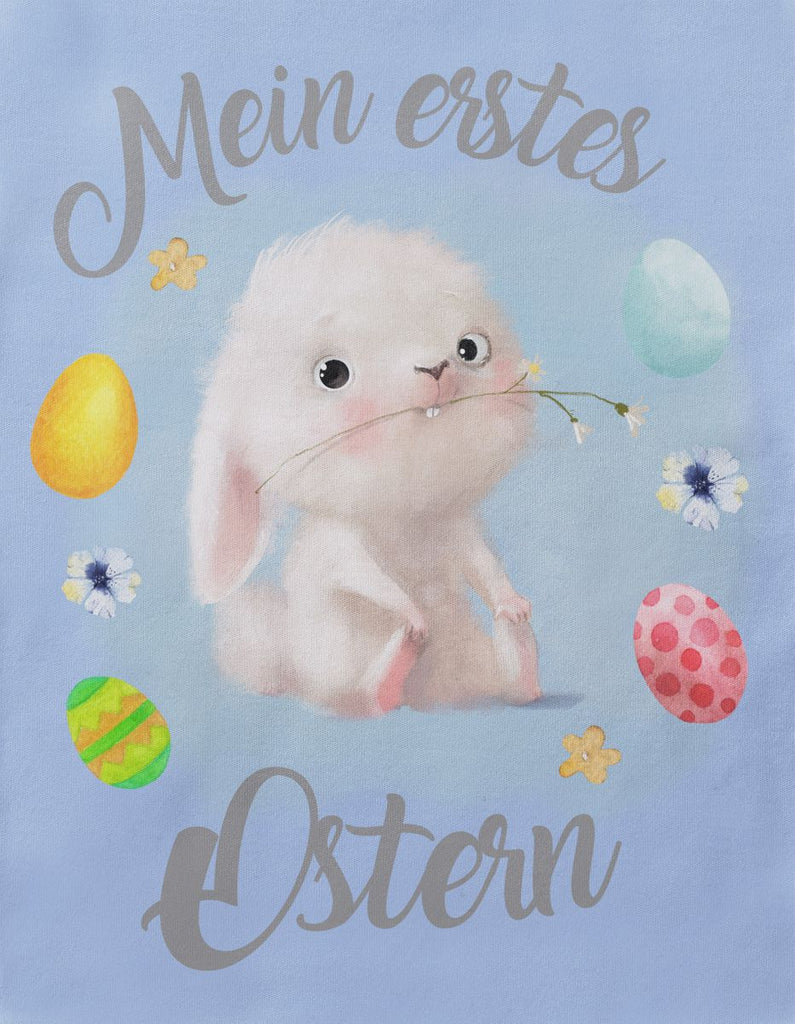 Mikalino Babybody mit Spruch Mein erstes Ostern - Eier/Hase | Kurzarm Strampler für Jungen und Mädchen | Geschenkidee - von Mikalino