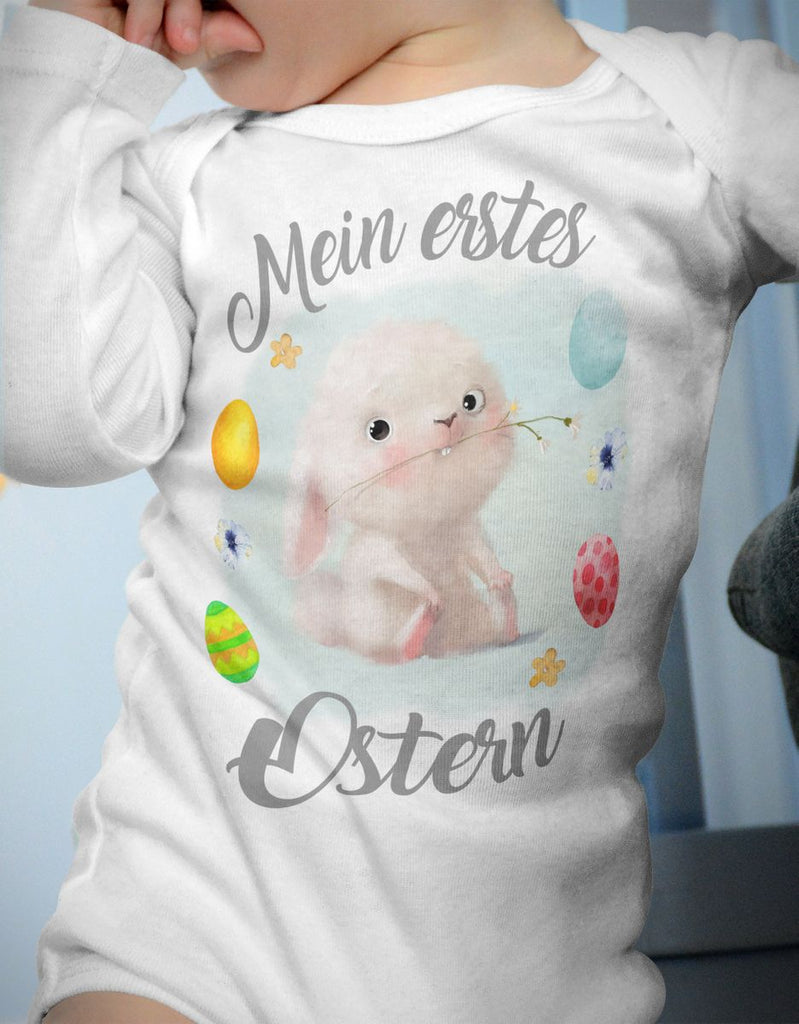 Babybody Langarm Mein erstes Ostern - Eier/Hase - von Mikalino