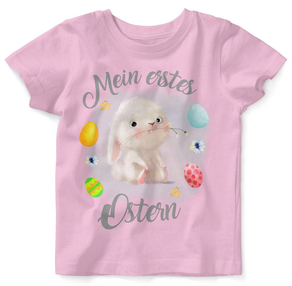 Mikalino Baby / Kinder T-Shirt mit Spruch Mein erstes Ostern - Eier/Hase | Kurzarm Shirt für Jungen und Mädchen | Geschenkidee - von Mikalino