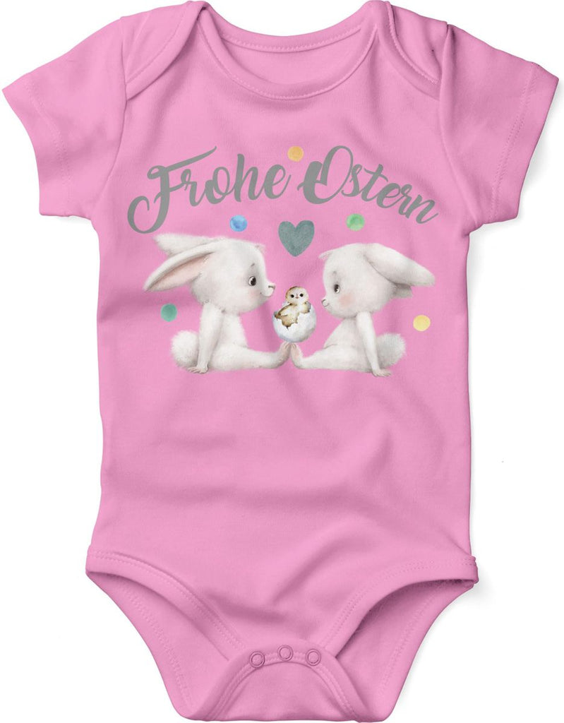 Mikalino Babybody mit Spruch Frohe Ostern  | Kurzarm Strampler für Jungen und Mädchen | Geschenkidee - von Mikalino