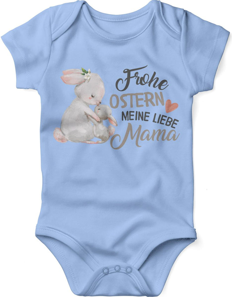 Mikalino Babybody mit Spruch Frohe Ostern meine liebe Mama | Kurzarm Strampler für Jungen und Mädchen | Geschenkidee - von Mikalino