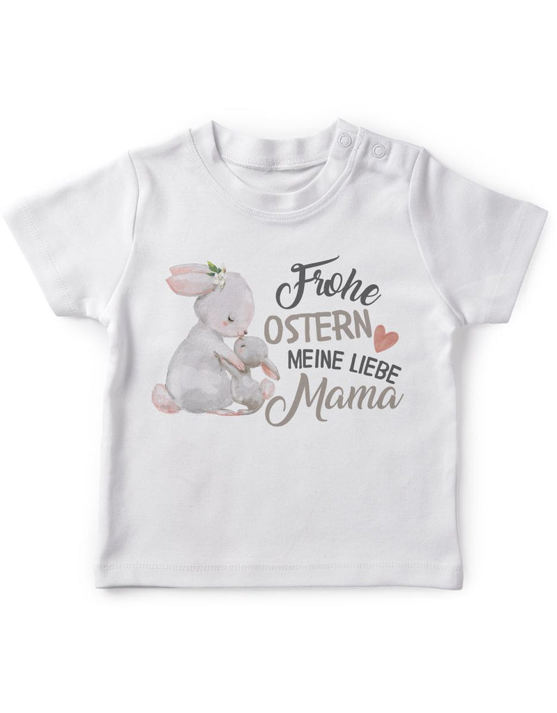 Mikalino Baby / Kinder T-Shirt mit Spruch Frohe Ostern meine liebe Mama | Kurzarm Shirt für Jungen und Mädchen | Geschenkidee - von Mikalino