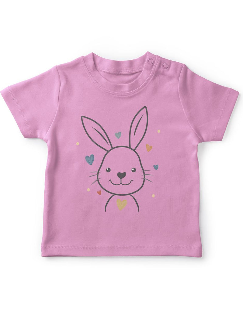 Mikalino Baby / Kinder T-Shirt mit Spruch Hase mit bunten Herzen | Kurzarm Shirt für Jungen und Mädchen | Geschenkidee - von Mikalino