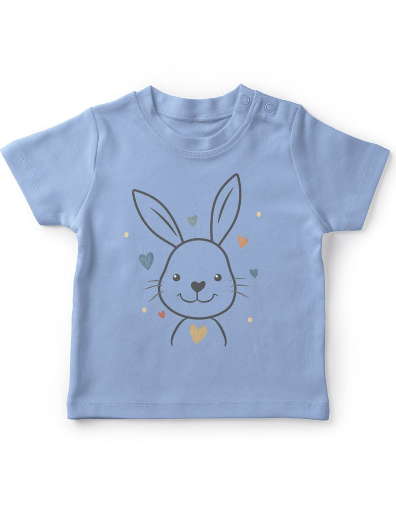 Mikalino Baby / Kinder T-Shirt mit Spruch Hase mit bunten Herzen | Kurzarm Shirt für Jungen und Mädchen | Geschenkidee - von Mikalino