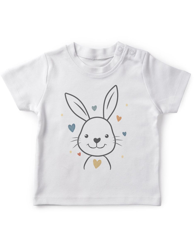 Mikalino Baby / Kinder T-Shirt mit Spruch Hase mit bunten Herzen | Kurzarm Shirt für Jungen und Mädchen | Geschenkidee - von Mikalino