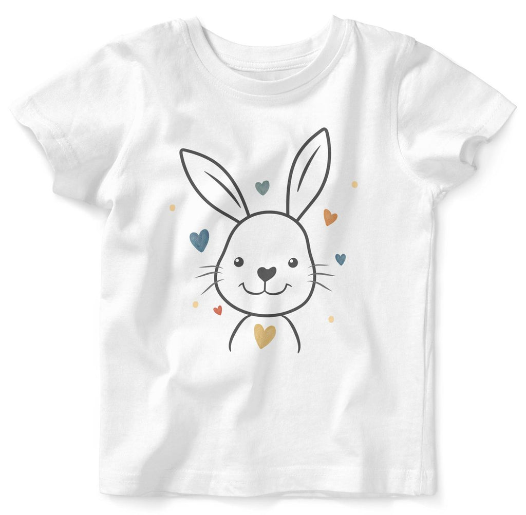 Mikalino Baby / Kinder T-Shirt mit Spruch Hase mit bunten Herzen | Kurzarm Shirt für Jungen und Mädchen | Geschenkidee - von Mikalino