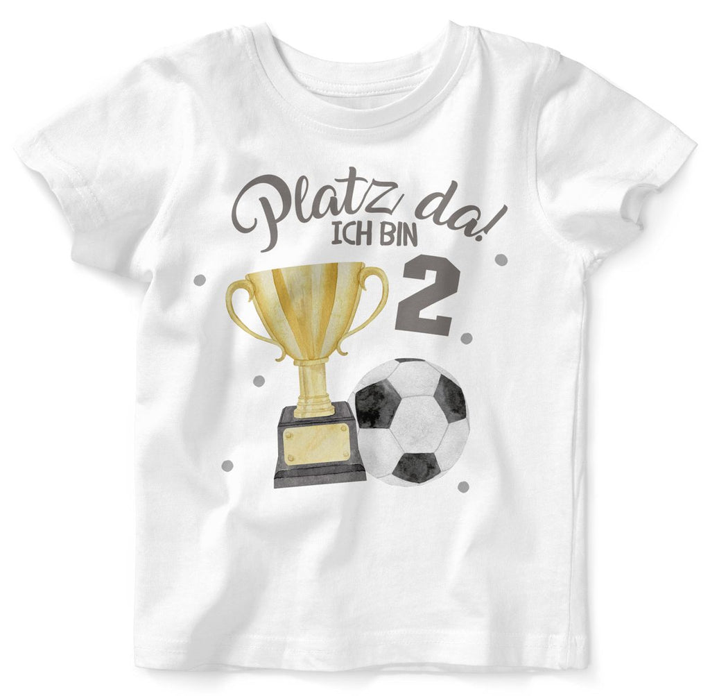 Baby / Kinder T-Shirt mit Spruch Platz Da ! Ich bin 2 - Fussball - von Mikalino