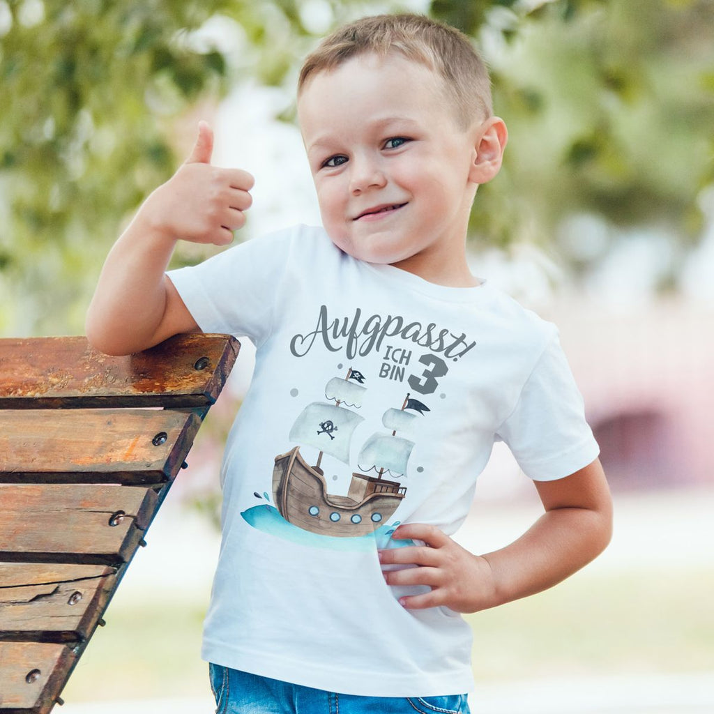 Kinder T-Shirt Aufgepasst ! Ich bin 3 Pirat - von Mikalino