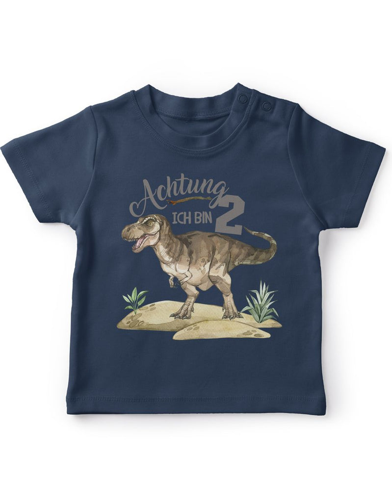 Mikalino Baby / Kinder T-Shirt mit Spruch Ich bin 2 - T-Rex | Kurzarm Shirt für Jungen und Mädchen | Geschenkidee - von Mikalino