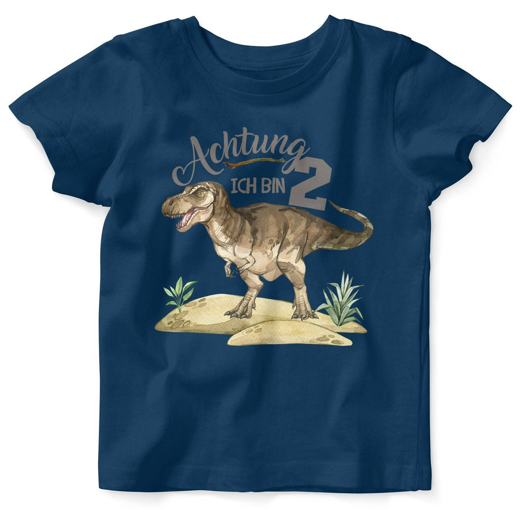 Mikalino Baby / Kinder T-Shirt mit Spruch Ich bin 2 - T-Rex | Kurzarm Shirt für Jungen und Mädchen | Geschenkidee - von Mikalino