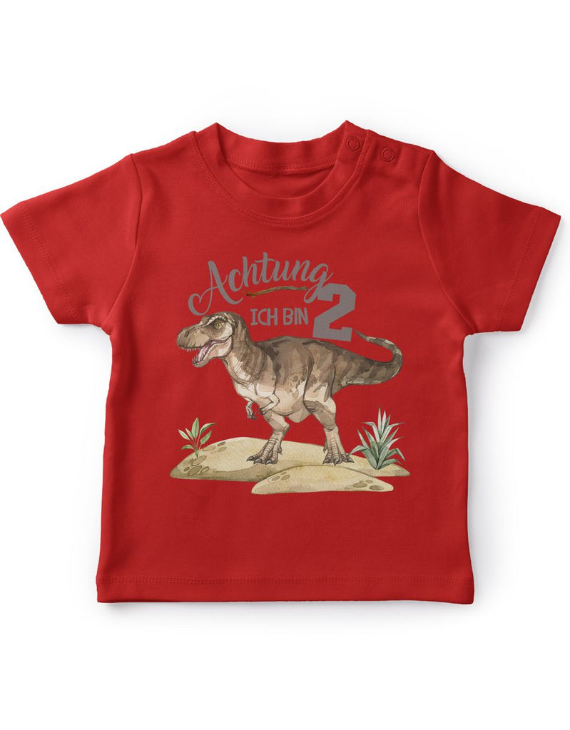 Mikalino Baby / Kinder T-Shirt mit Spruch Ich bin 2 - T-Rex | Kurzarm Shirt für Jungen und Mädchen | Geschenkidee - von Mikalino