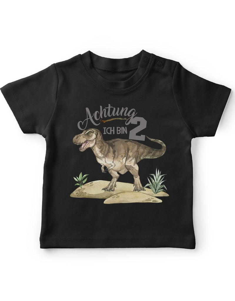 Mikalino Baby / Kinder T-Shirt mit Spruch Ich bin 2 - T-Rex | Kurzarm Shirt für Jungen und Mädchen | Geschenkidee - von Mikalino