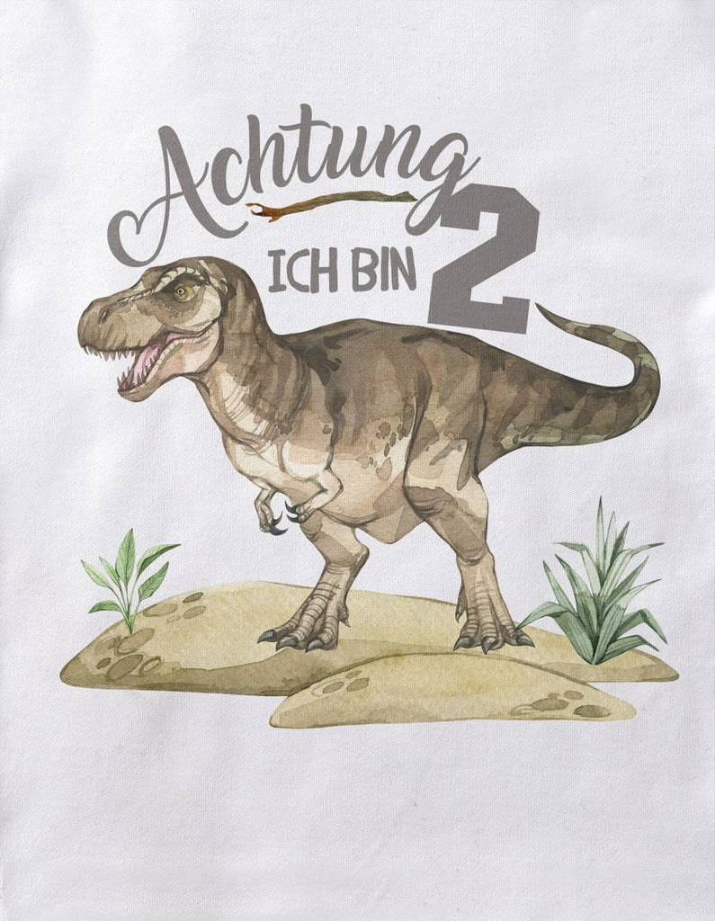 Mikalino Baby / Kinder T-Shirt mit Spruch Ich bin 2 - T-Rex | Kurzarm Shirt für Jungen und Mädchen | Geschenkidee - von Mikalino