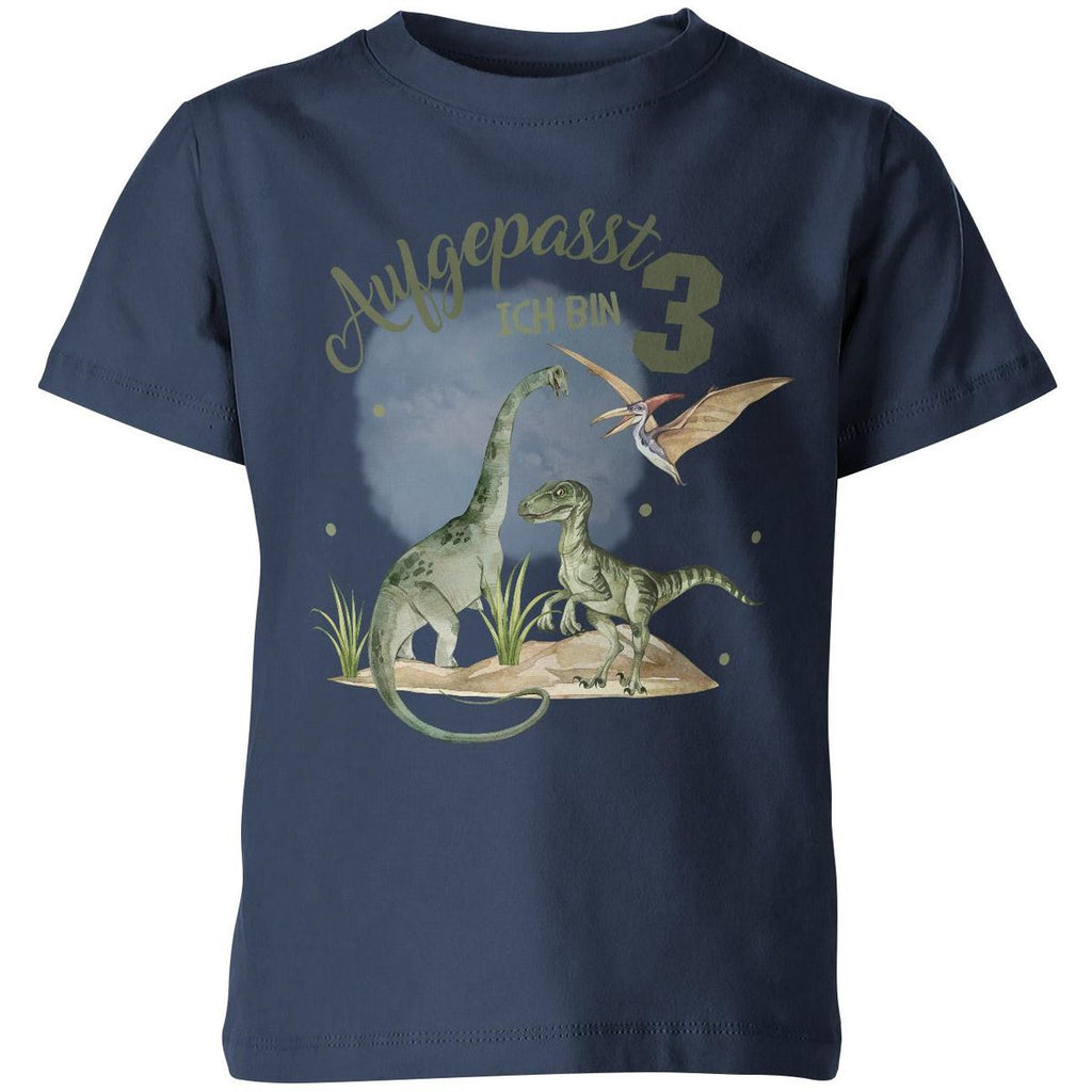 Kinder T-Shirt Aufgepasst ! Ich bin 3 - Dinosaurier - von Mikalino