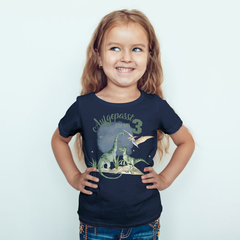 Kinder T-Shirt Aufgepasst ! Ich bin 3 - Dinosaurier - von Mikalino