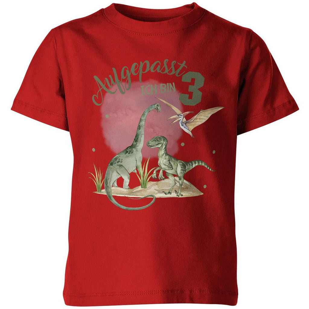 Kinder T-Shirt Aufgepasst ! Ich bin 3 - Dinosaurier - von Mikalino