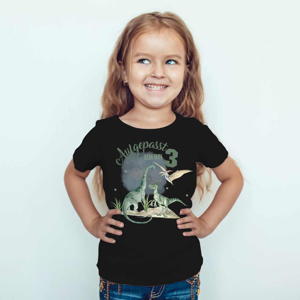 Kinder T-Shirt Aufgepasst ! Ich bin 3 - Dinosaurier - von Mikalino