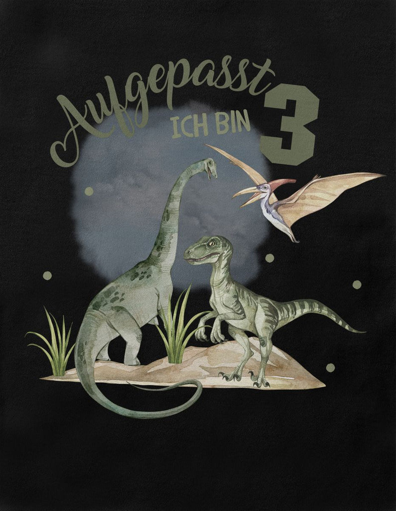 Kinder T-Shirt Aufgepasst ! Ich bin 3 - Dinosaurier - von Mikalino