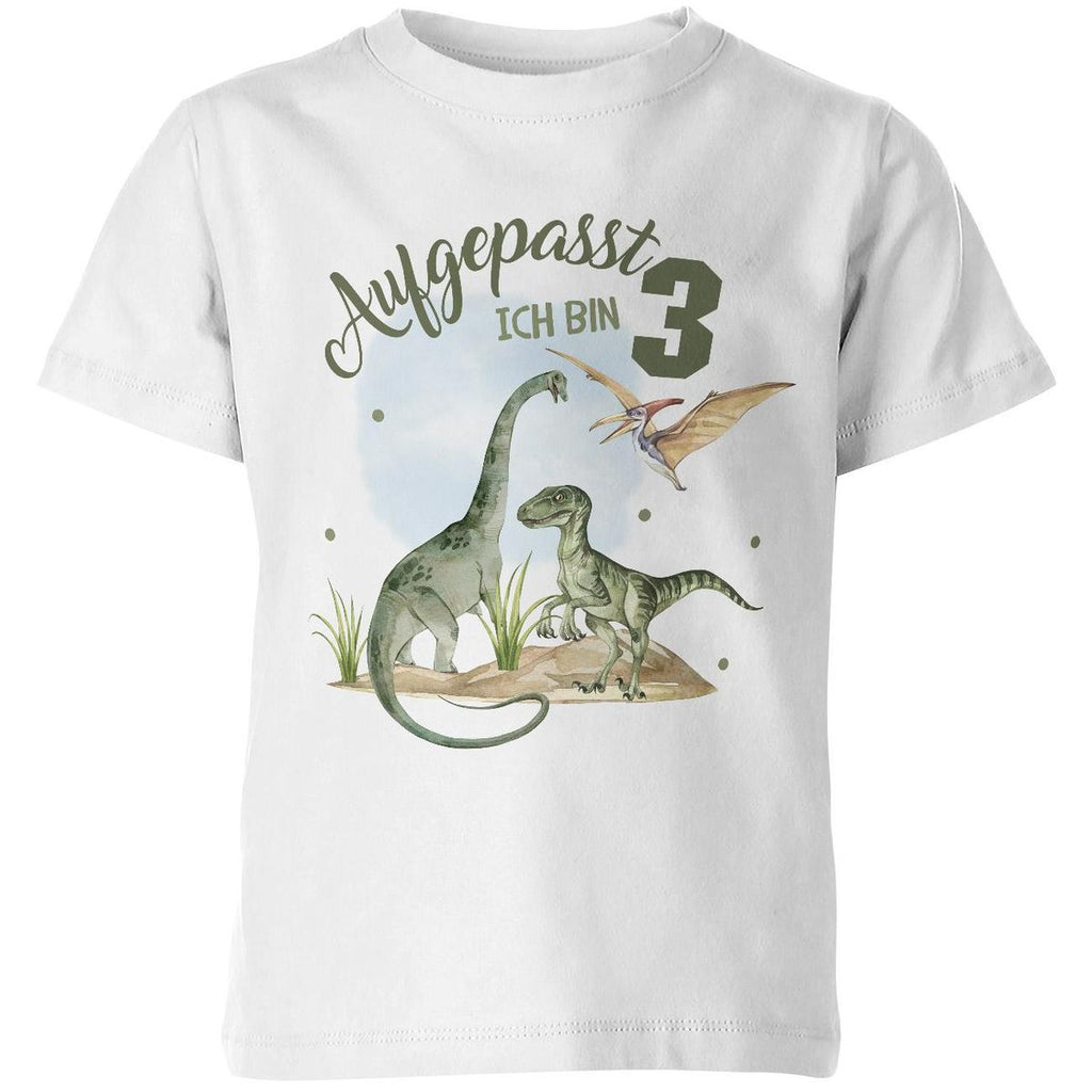 Kinder T-Shirt Aufgepasst ! Ich bin 3 - Dinosaurier - von Mikalino