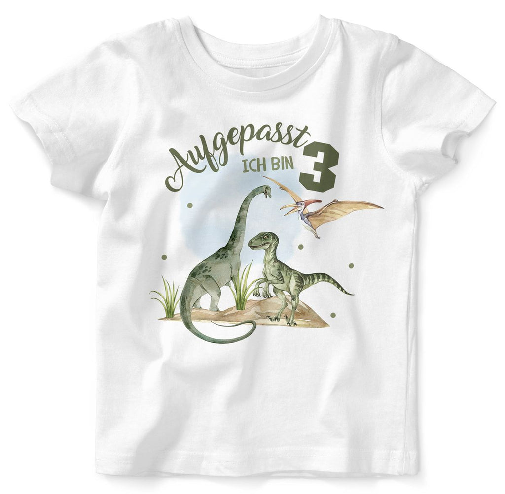 Kinder T-Shirt Aufgepasst ! Ich bin 3 - Dinosaurier - von Mikalino