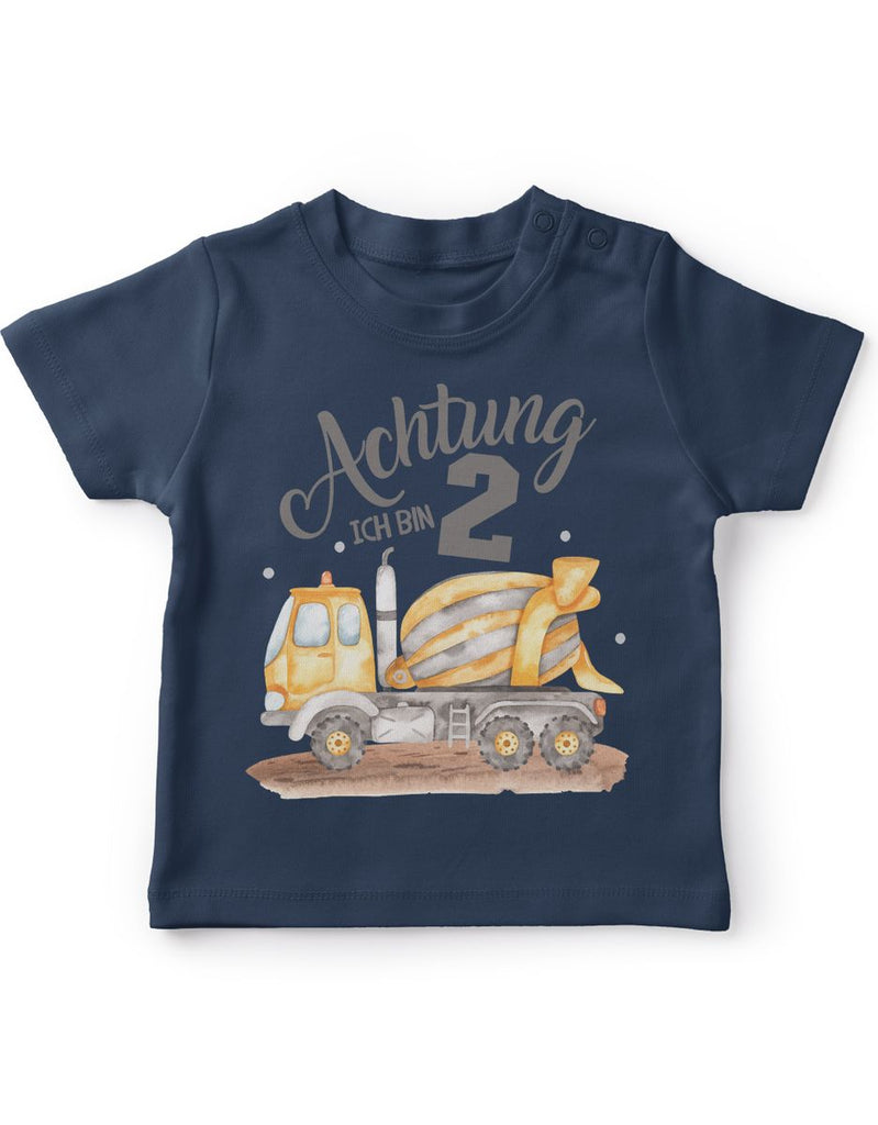 Baby / Kinder T-Shirt mit Spruch Ich bin 2 - Betonmischer - von Mikalino