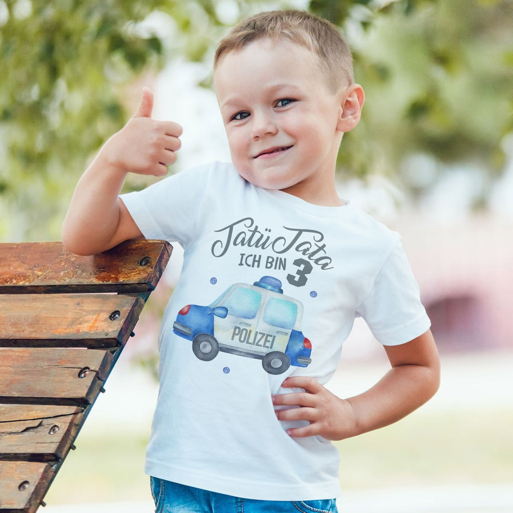 Kinder T-Shirt Ich bin 3 - Polizei - von Mikalino