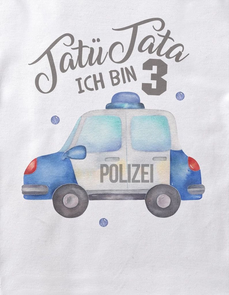 Baby / Kinder Longsleeve mit Spruch Ich bin 3 - Polizei - von Mikalino